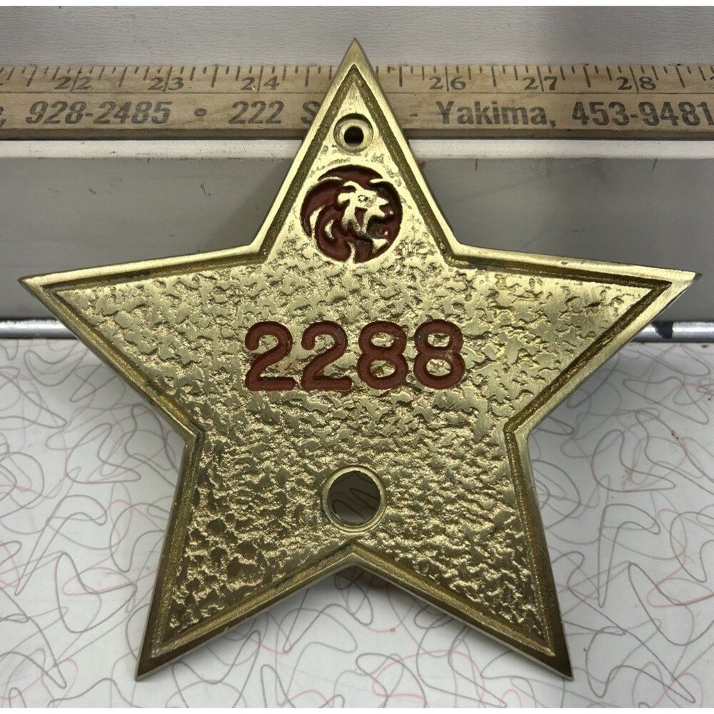 Authentic Vintage 1980s MGM Grand Las Vegas Brass Star Door Suite Number 2288